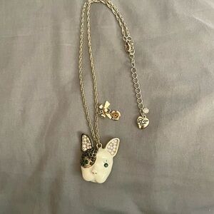 Betsey Johnson French Bulldog Necklace, NWOT